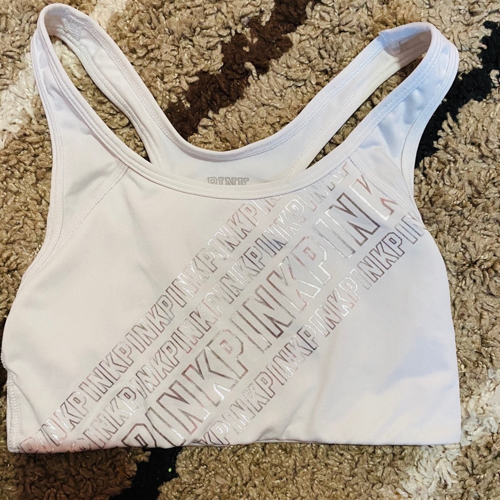 White PINK Sports Bra